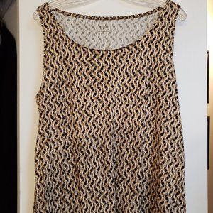 J. Jill size L (14-16) Cotton/Modal Print Tank, brown, white, black